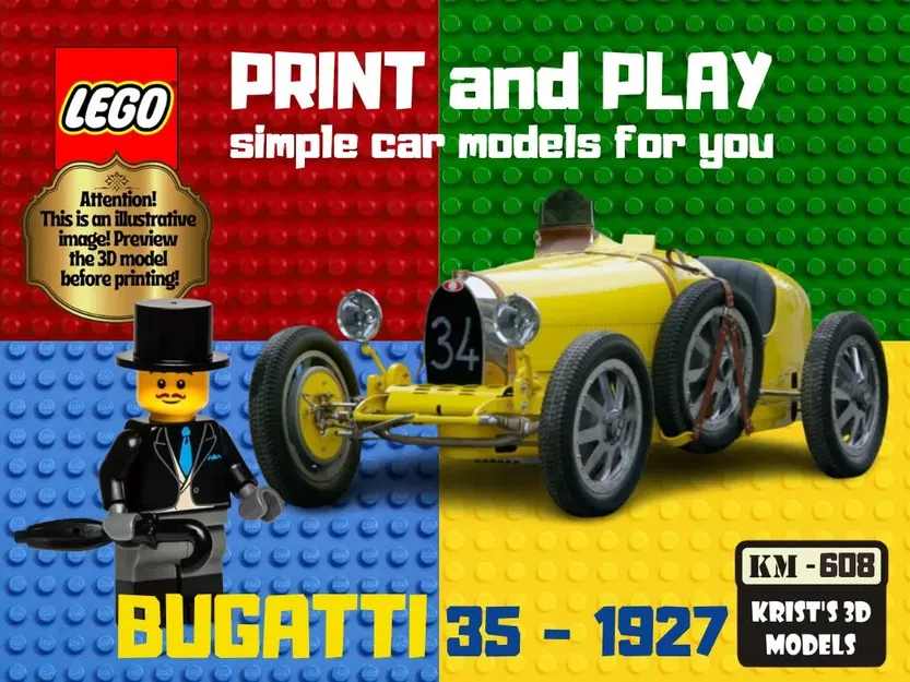 Mô hình xe đua Bugatti Type 35B năm 1927 bằng LEGO - Image 1