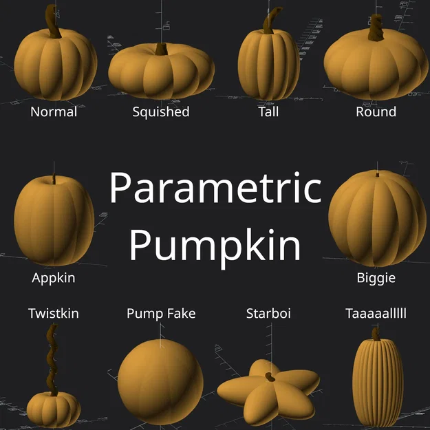 Bí ngô hình tham số cho trang trí mùa thu - Image 1