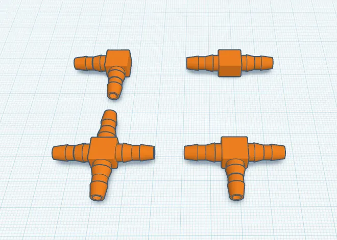 Khớp nối tưới nước nhỏ giọt 4 chiều, T và L 4.6 mm - Image 1
