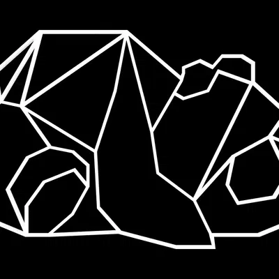 Gấu trúc hình học dễ thương với hai phiên bản