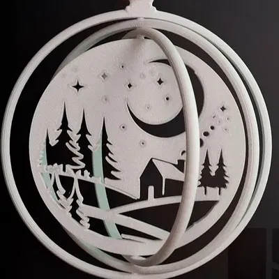 Mô hình trang trí Giáng Sinh xoay phong cách Winterland