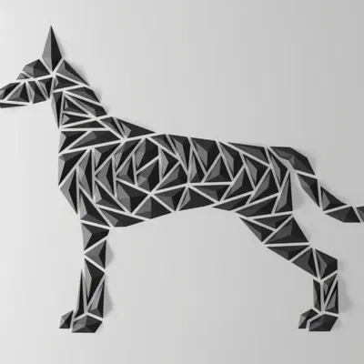 Nghệ thuật tường hình chó hình học - phong cách Malinois