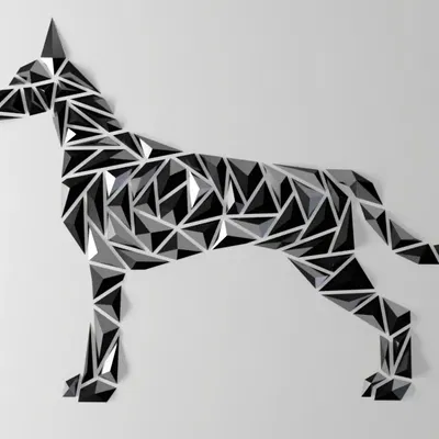 Nghệ thuật tường hình chó hình học - phong cách Malinois