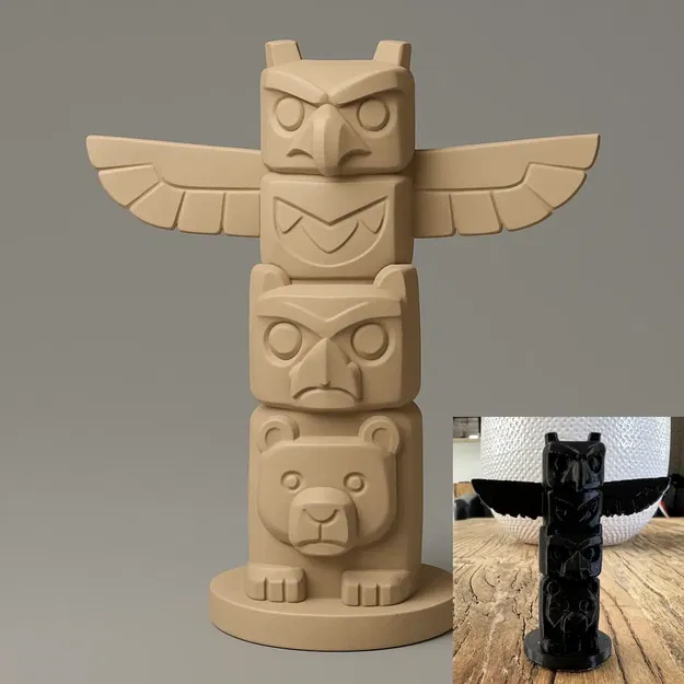 Tượng totem phong cách Ấn Độ độc đáo 3D - Image 1