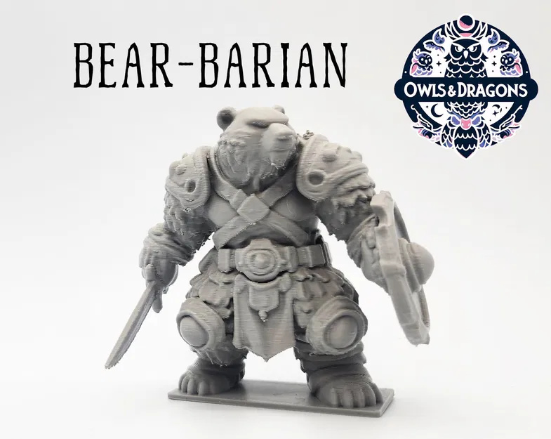 Gấu Barbarian - Nhân vật cú và rồng trong bộ sưu tập - Image 1