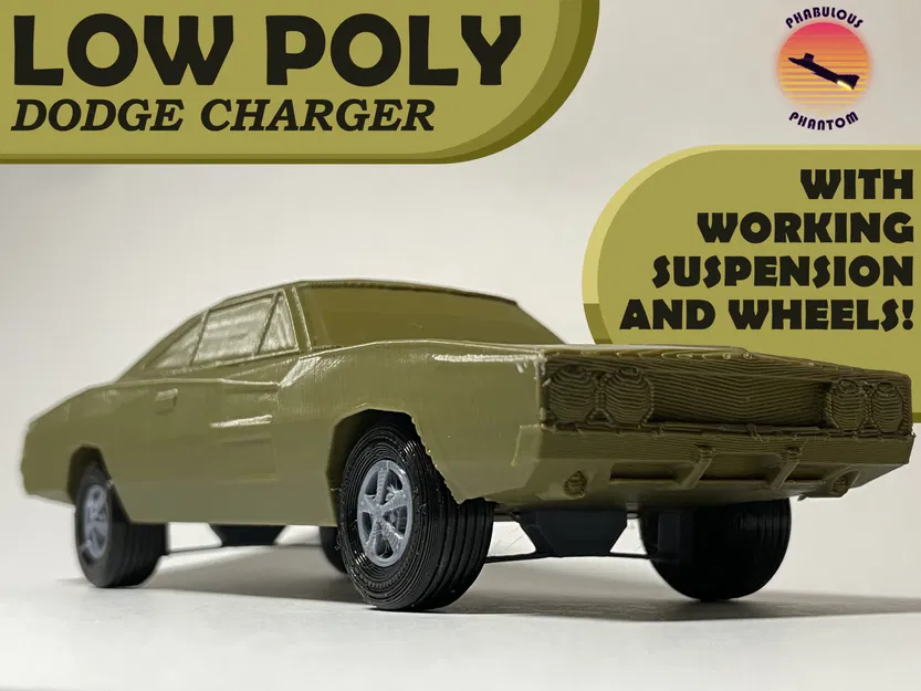 Mô hình xe Dodge Charger 500 HEMI phong cách low-poly - Image 1