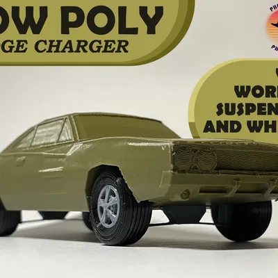 Mô hình xe Dodge Charger 500 HEMI phong cách low-poly