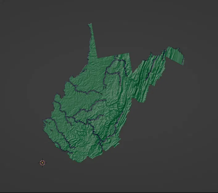 Bản đồ địa hình Tây Virginia, Hoa Kỳ với các con sông - Image 4