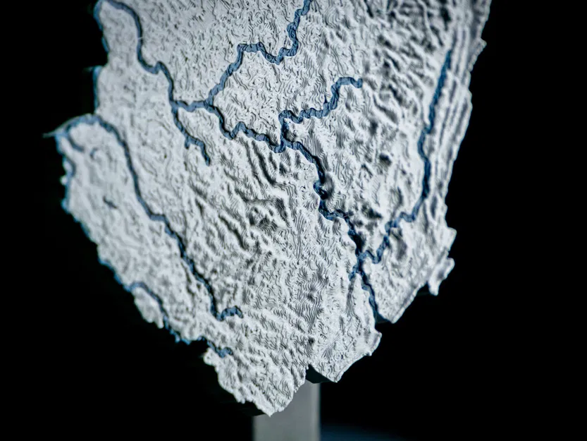 Bản đồ địa hình Tây Virginia, Hoa Kỳ với các con sông - Image 10