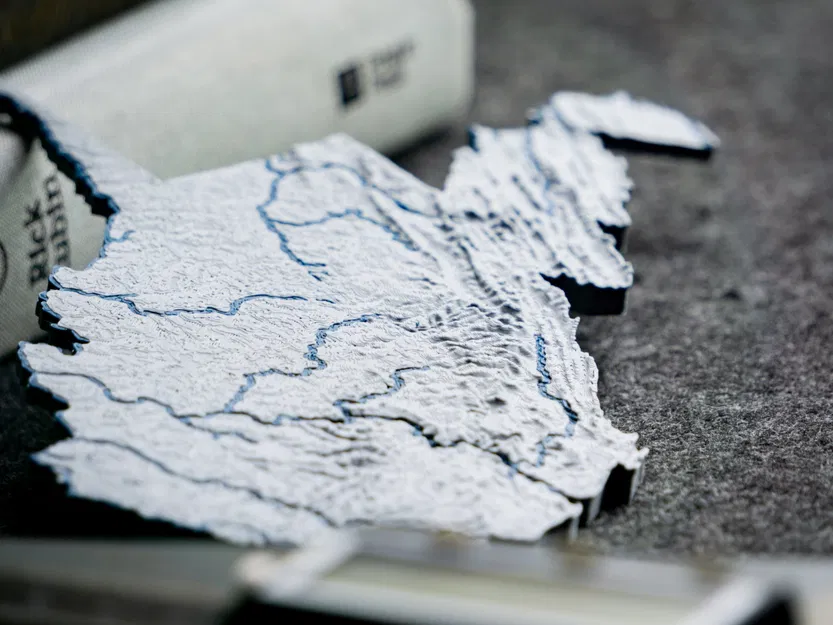 Bản đồ địa hình Tây Virginia, Hoa Kỳ với các con sông - Image 12