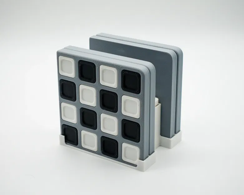 Bộ cờ vua tối giản với bàn cờ phân đoạn và giá đỡ quân... - Image 3