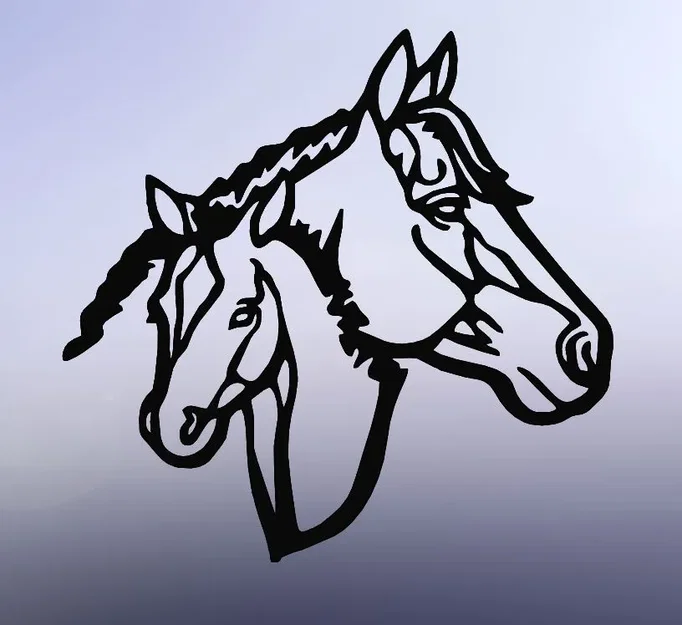 Ngựa và ngựa con trong nghệ thuật 2D, tranh treo tường - Image 1