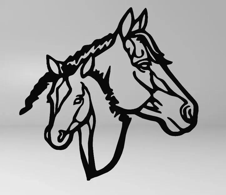 Ngựa và ngựa con trong nghệ thuật 2D, tranh treo tường - Image 2