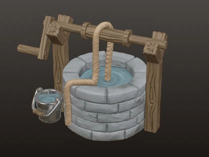 Giếng nước cổ điển cho mô hình làng thời trung cổ - Image 1