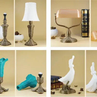 Đèn bàn hình rùa in 3D trang trí nội thất