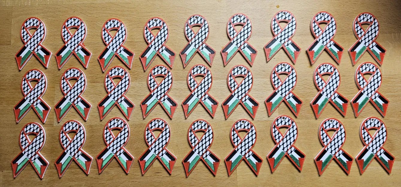 Ruy băng với khăn keffiyeh và cờ Palestine - Image 1