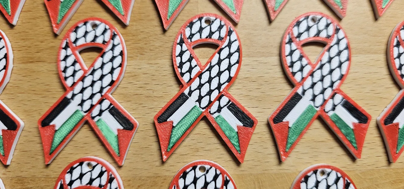 Ruy băng với khăn keffiyeh và cờ Palestine - Image 2