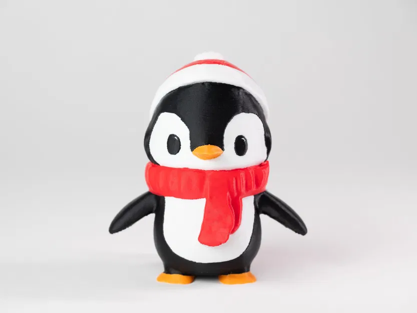 Penguin dễ thương với khăn quàng cổ và mũ len - Image 5