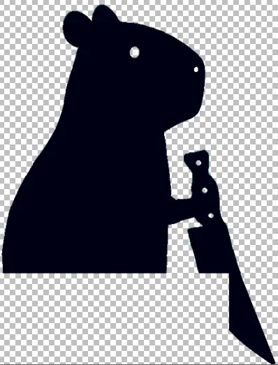 Nắp cửa hình capybara cầm dao hài hước - Image 3