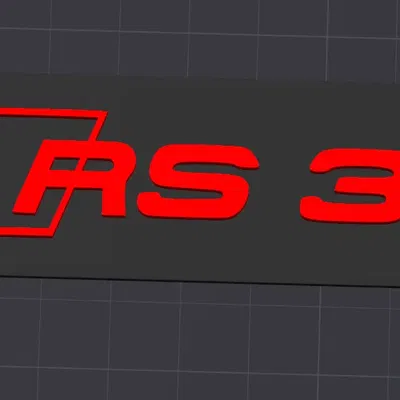 Biểu tượng Audi RS3 gắn trên cản trước xe ô tô