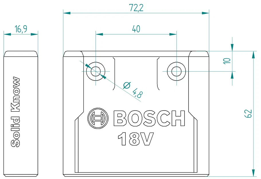 Giá đỡ pin dài Bosch Professional 18V - Image 3