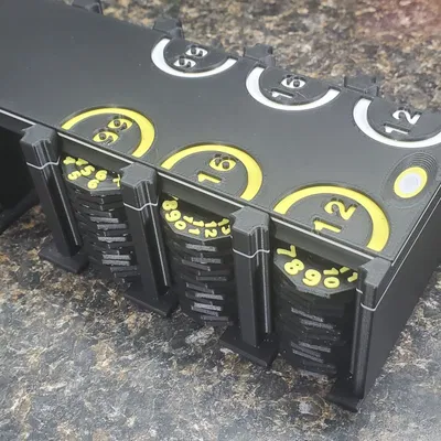 Đế T_h_i 3D với Vòng Số HP, Chỉ Báo Trạng Thái và Hệ Thống Lưu Trữ