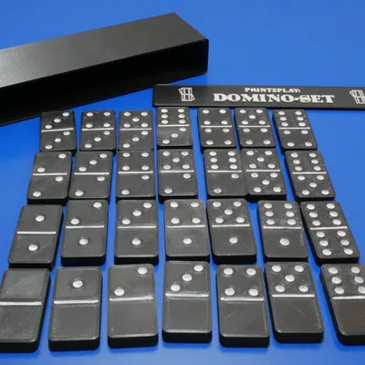 Bộ xếp hình domino in 3D với hộp lưu trữ
