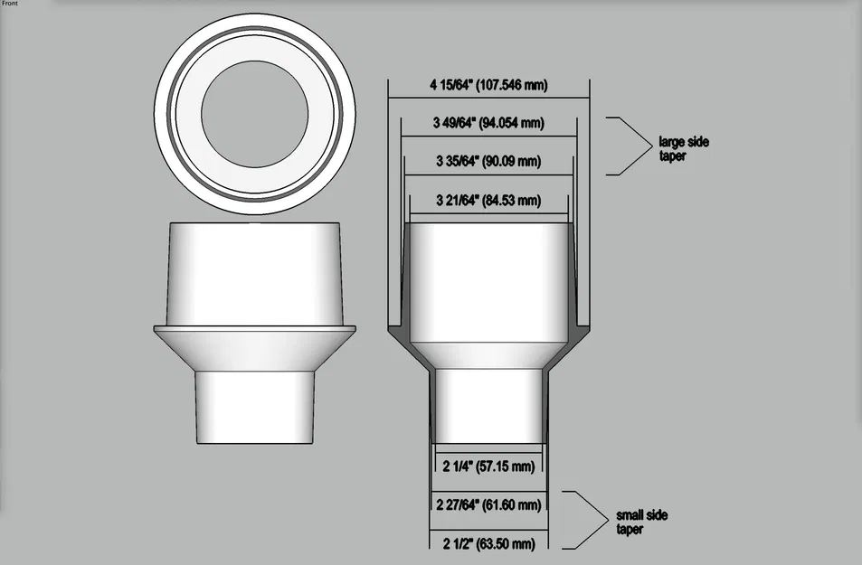 Bộ Chuyển Đổi Cổng Hút Bụi 4 inch Sang Ống 2.5 inch Hình Nón (v1.0) - Image 7