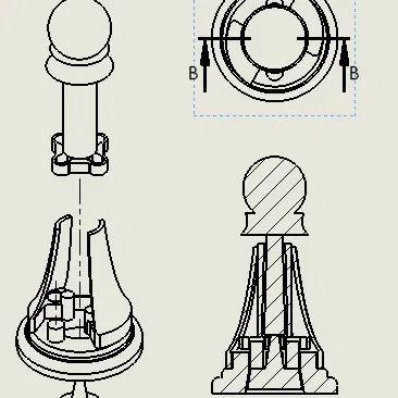 Quân cờ vua gập lại với cánh có thể mở rộng