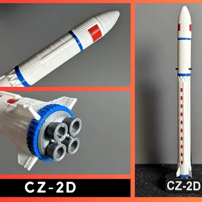 Tên lửa CZ-2D trong bộ sưu tập mô hình tỷ lệ 1:200