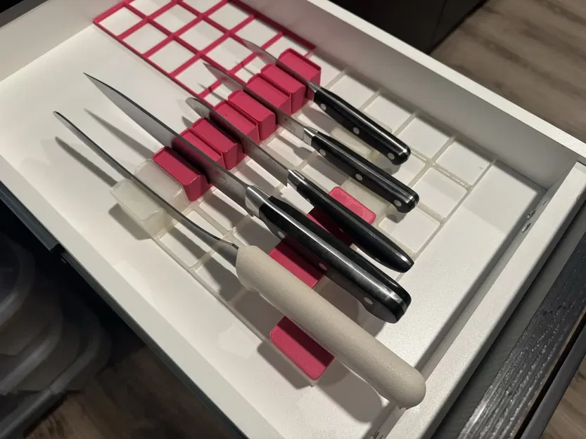 Khối đỡ dao Gridfinity cho ngăn kéo nhà bếp - Image 1