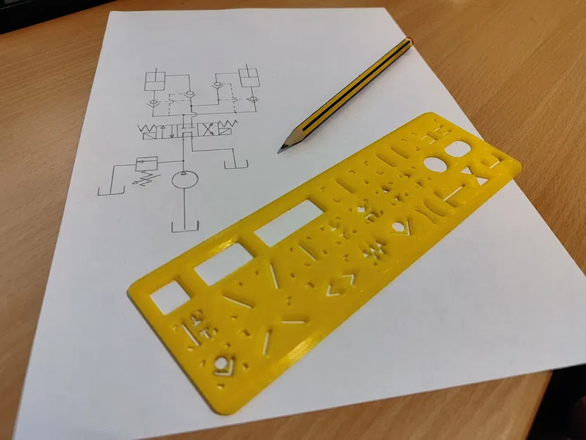 Mẫu vẽ sơ đồ thủy lực đơn giản với thước kẻ - Image 1
