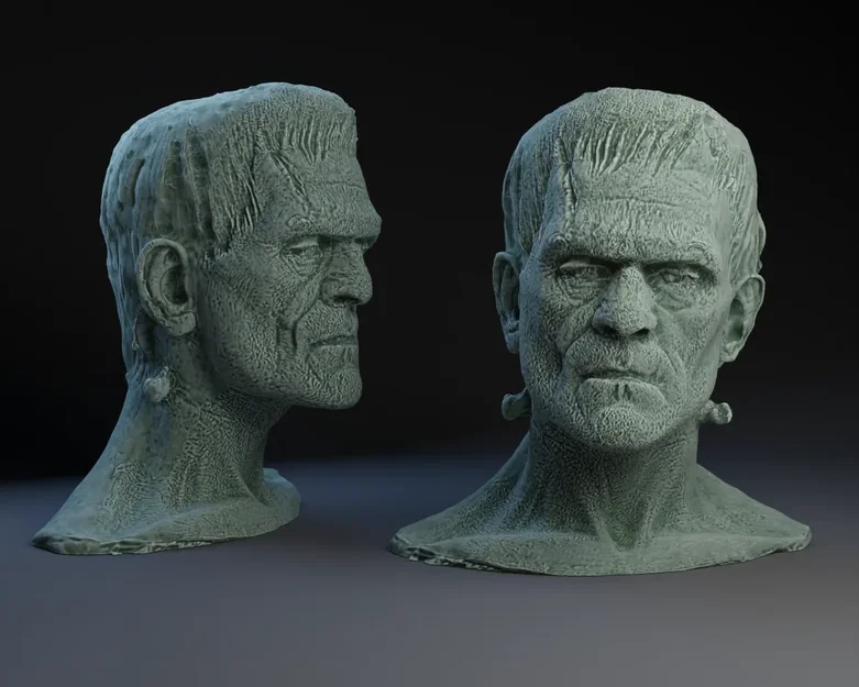 Tượng đầu Frankenstein phong cách nghệ thuật kinh dị - Image 1