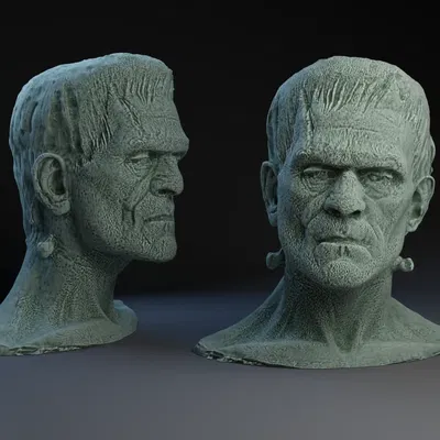 Tượng đầu Frankenstein phong cách nghệ thuật kinh dị