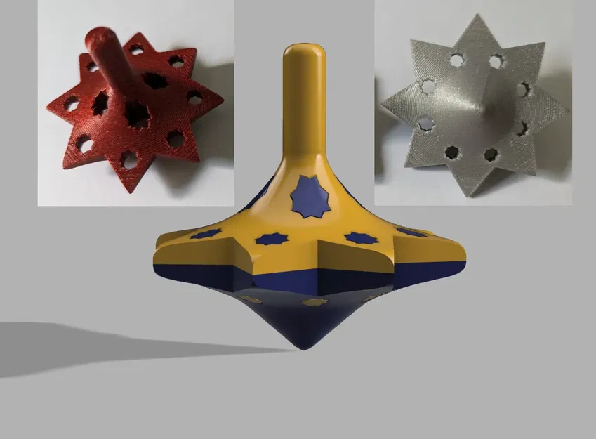 Mô hình toupie sao hai màu với đầu phun đơn - Image 1