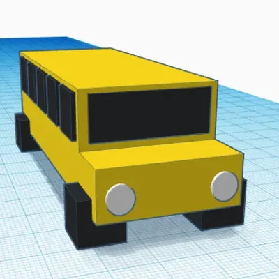 Xe buýt dễ thương Blocky để in cho xe buýt thật của bạn