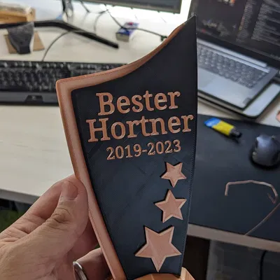 Cúp danh dự với ngôi sao trang trí