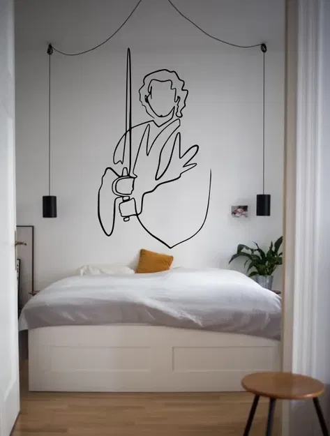 Hình ảnh Lineart của Leia, Anikin, Obi Wan, R2D2 và C3PO - Image 2