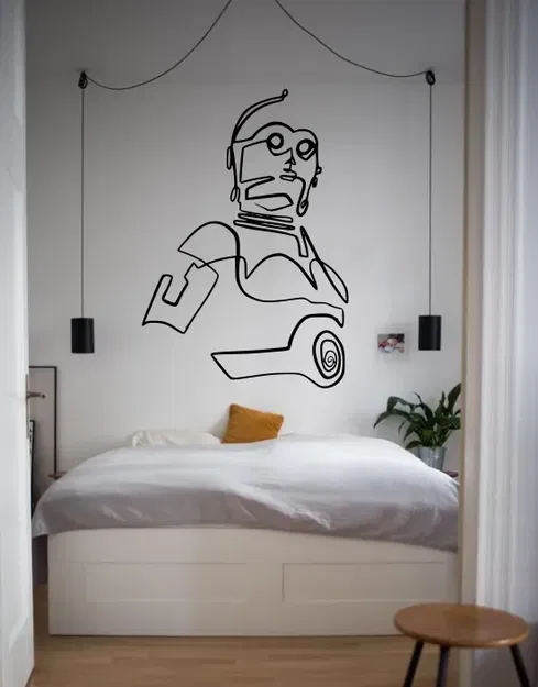 Hình ảnh Lineart của Leia, Anikin, Obi Wan, R2D2 và C3PO - Image 3