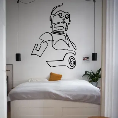 Hình ảnh Lineart của Leia, Anikin, Obi Wan, R2D2 và C3PO