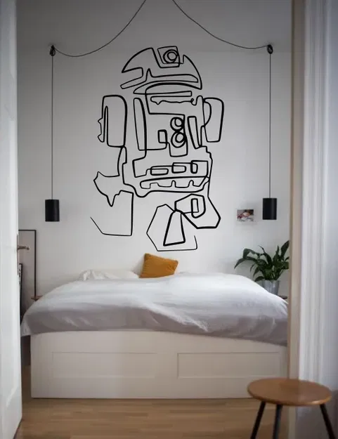 Hình ảnh Lineart của Leia, Anikin, Obi Wan, R2D2 và C3PO - Image 4