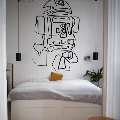 Hình ảnh Lineart của Leia, Anikin, Obi Wan, R2D2 và C3PO