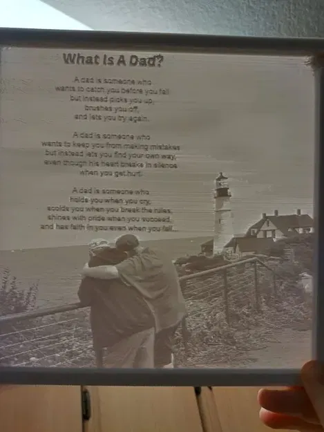 Lithophane tưởng niệm cha với hình ảnh và bài thơ - Image 1