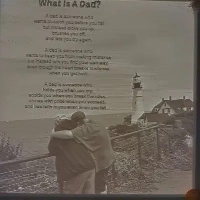 Lithophane tưởng niệm cha với hình ảnh và bài thơ