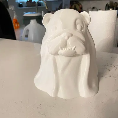 Vật trang trí ma chó bulldog cho mùa Halloween