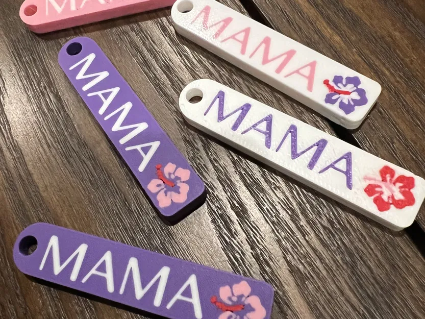 Móc khóa hoa hibiscus MAMA nhiều màu sắc Hawaiians - Image 3