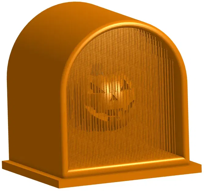 Đèn lồng bí ngô treo trong khung hình bia mộ - Image 2