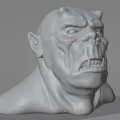 Bust của quái vật ogre trong nghệ thuật điêu khắc