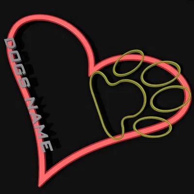 Trái Tim Tình Yêu Với Dấu Chân Chó