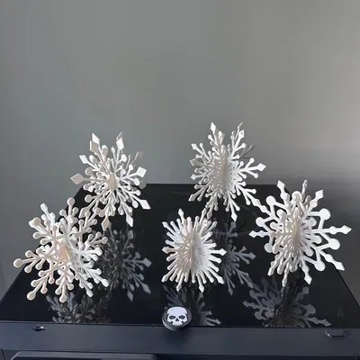 Bông tuyết 3D ghép từ 2 mặt cho trang trí Giáng Sinh